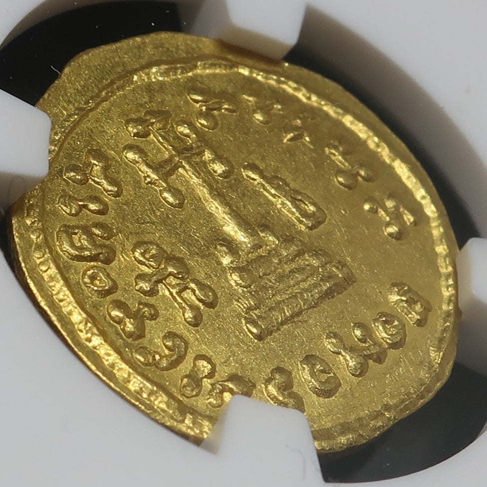 AD632-641  ビザンツ帝国 ソリダス金貨 ビザンチン AU5/5-5/5 NGC鑑定済み image9