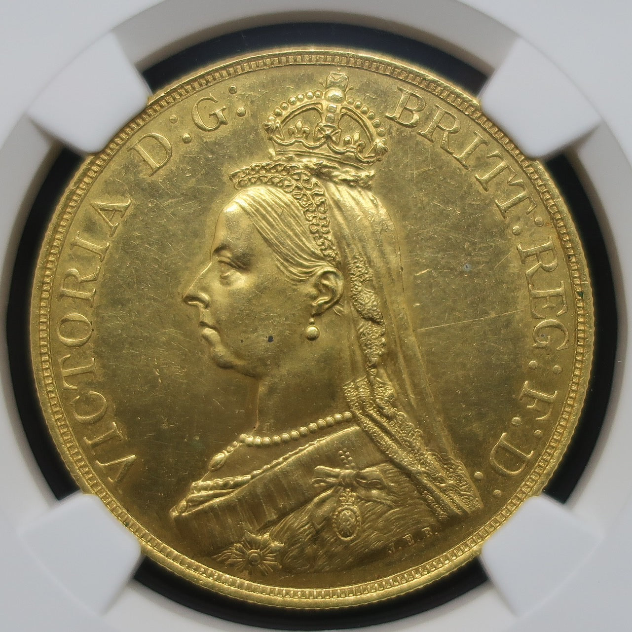 1887 イギリス 5ポンド金貨 ヴィクトリア女王 ジュビリーヘッド NGC 