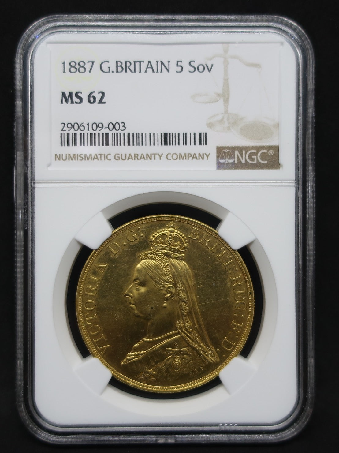 1900年 イギリス ヴィクトリア女王 ベールヘッド 1/2ソブリン 金貨 