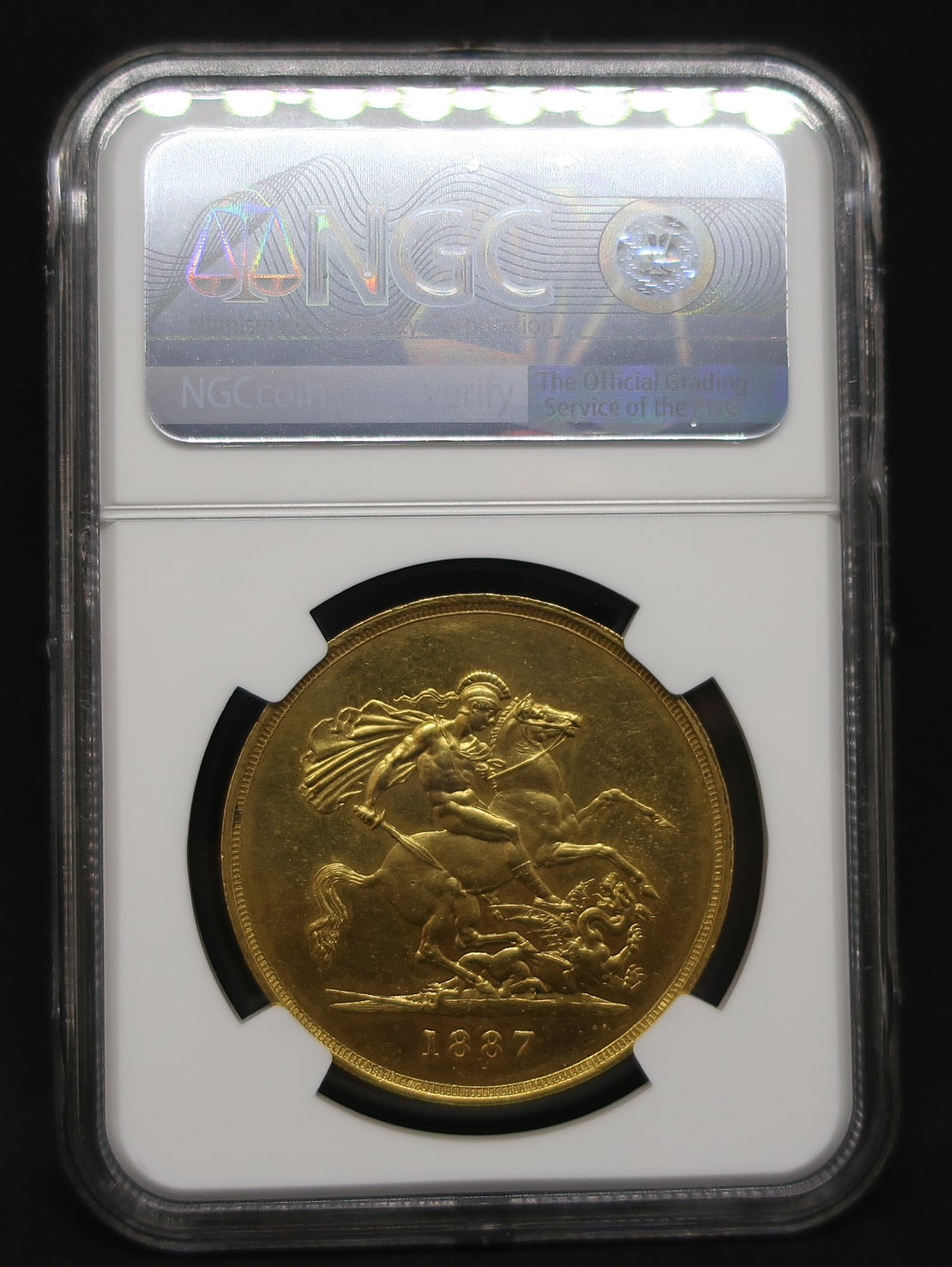 1887 イギリス 5ポンド金貨 ヴィクトリア女王 ジュビリーヘッド NGC MS62 - CoinBlessing