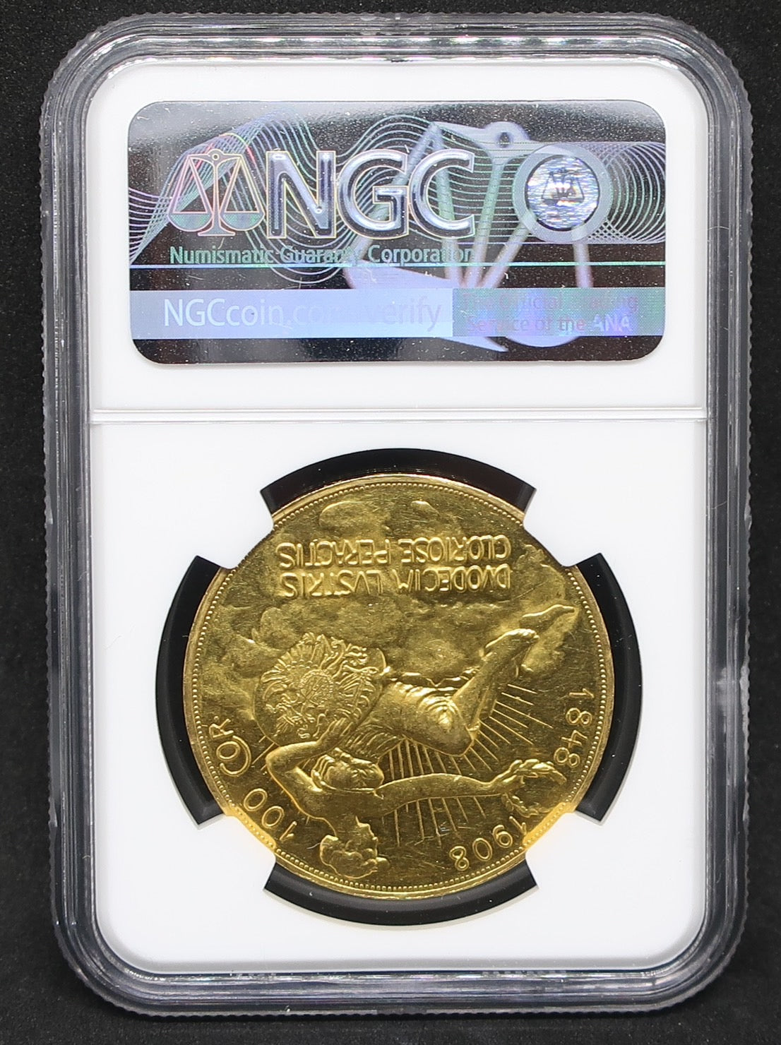 1908 オーストリア 100コロナ金貨 雲上の女神 フランツ・ヨーゼフ1世 60周年記念金貨 PF60 NGC - CoinBlessing(コインブレッシング)