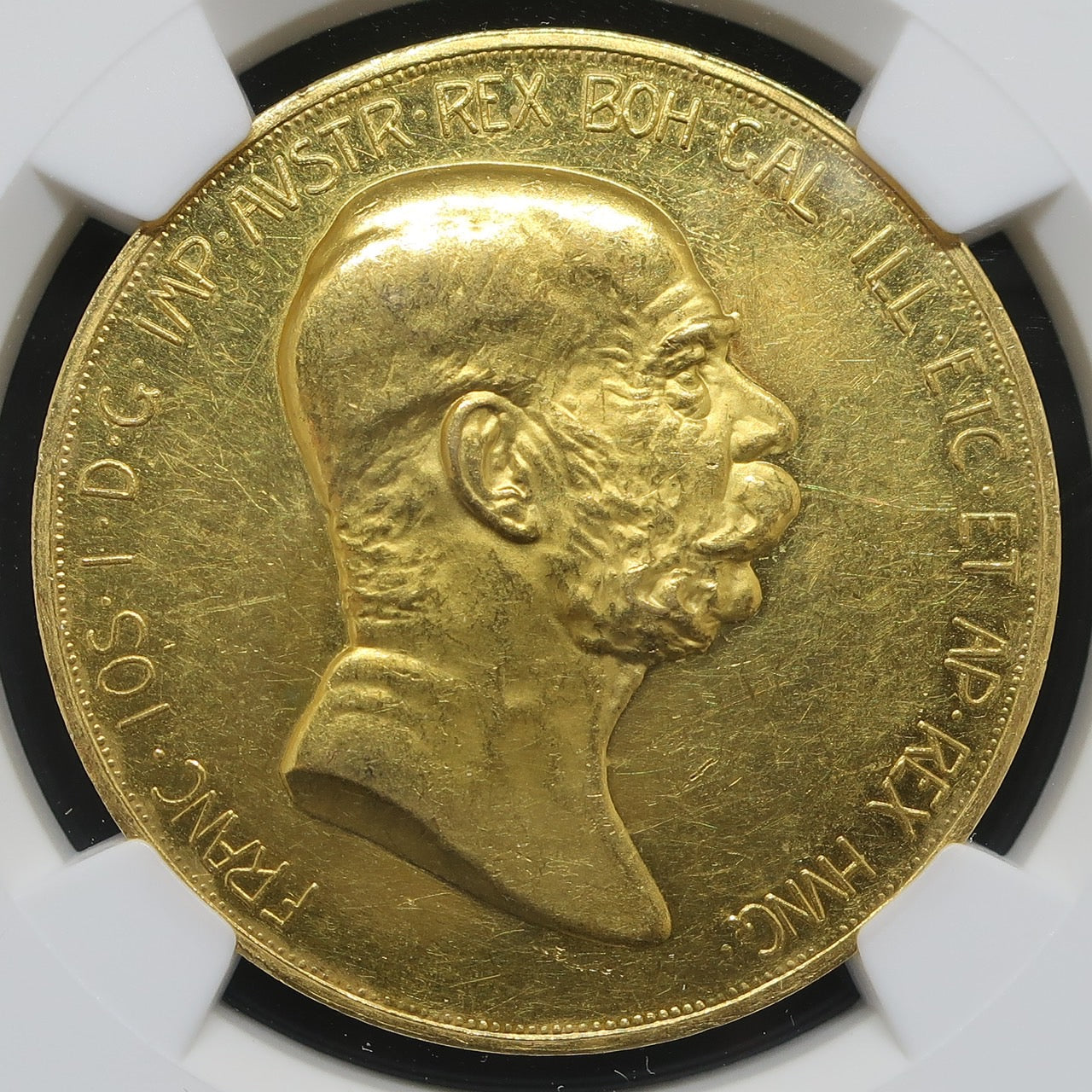 1908 オーストリア 100コロナ金貨 雲上の女神 フランツ・ヨーゼフ1世 60周年記念金貨 PF60 NGC - CoinBlessing(コインブレッシング)