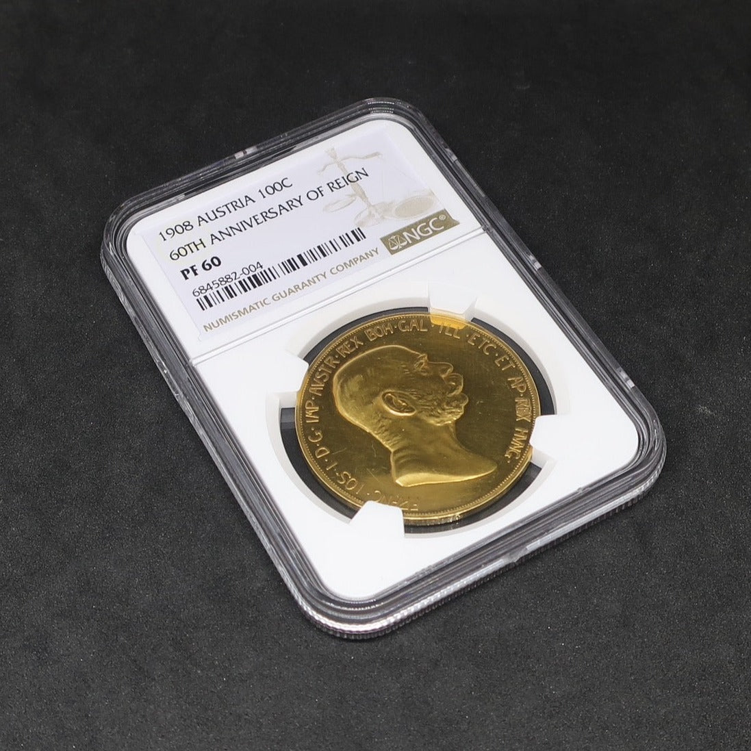 1908 オーストリア 100コロナ金貨 雲上の女神 フランツ・ヨーゼフ1世 60周年記念金貨 PF60 NGC - CoinBlessing(コインブレッシング)