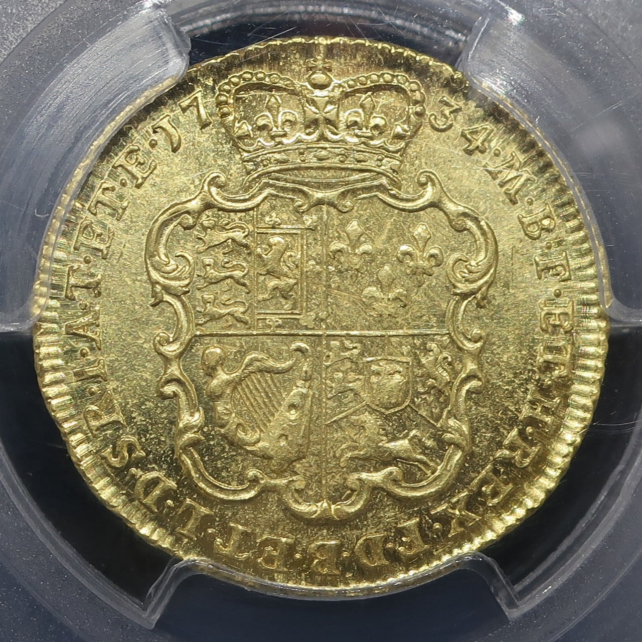 1734 イギリス ギニー金貨 ジョージ2世 MS62 PCGS