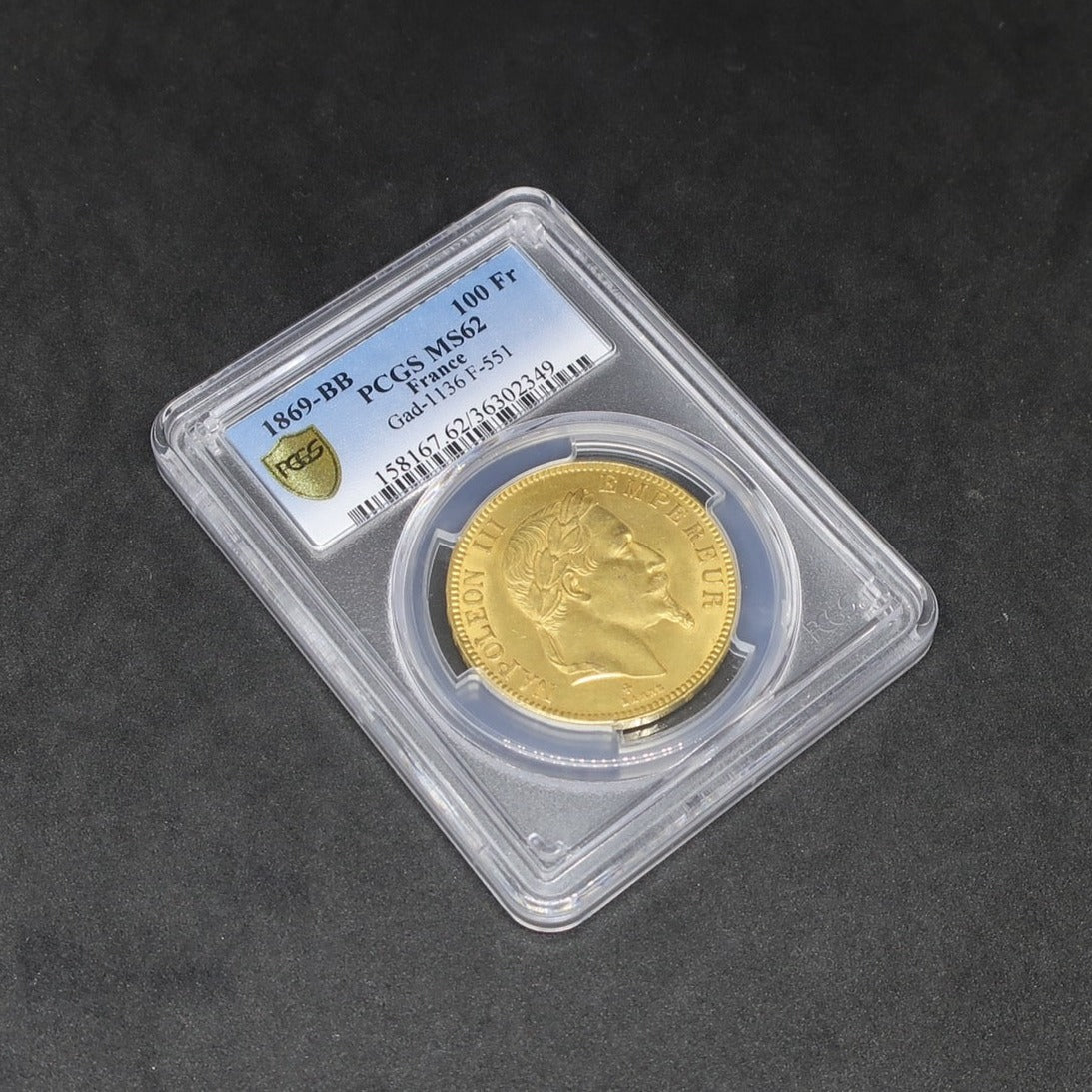 1869BB フランス 100フラン金貨 ナポレオン3世 MS62 NGC - CoinBlessing(コインブレッシング)