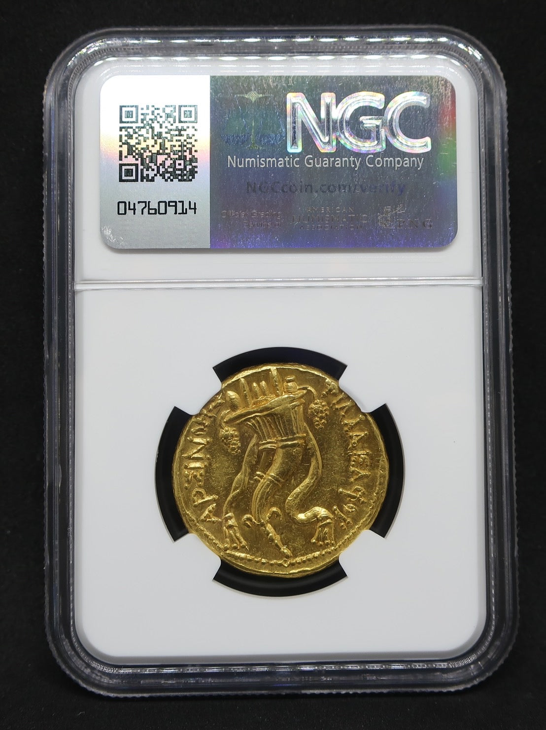 270/68BC プトレマイオス朝  オクタドラクマ金貨 アルシノエ2世 ChAU NGC - CoinBlessing(コインブレッシング)