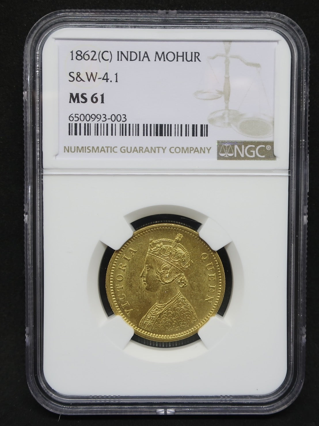 1862(C) インド 英領インド モハール金貨 ヴィクトリア カルカッタ MS61 NGC – CoinBlessing(コインブレッシング)