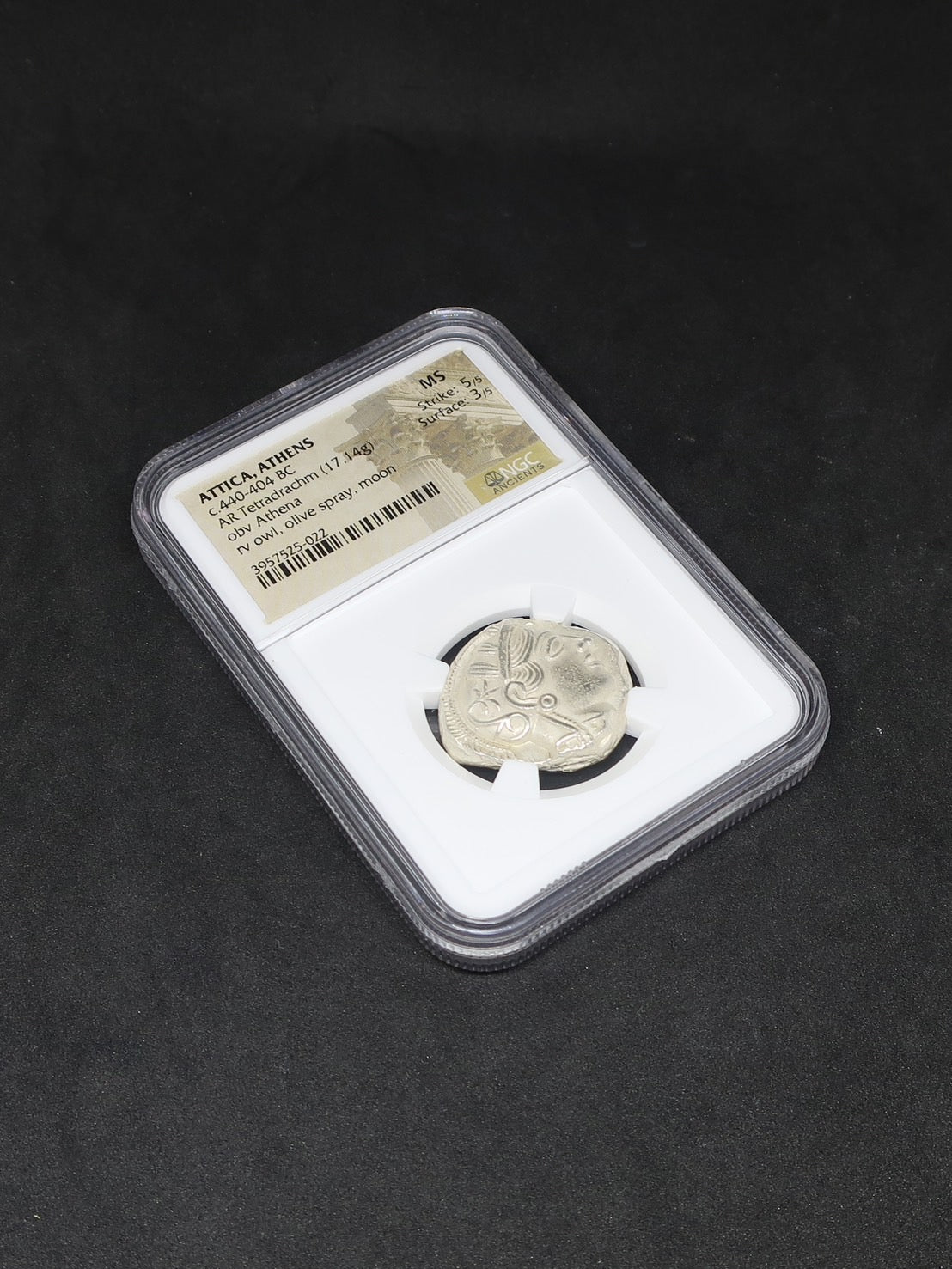 440-404 BC 古代ギリシャ アッティカ アテネ テトラドラクマ銀貨 MS5/5-3/5 NGC