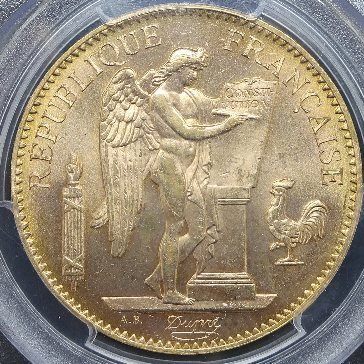 【幸運を運ぶ守護天使】1911A フランス 100フラン金貨 エンジェル金貨 MS64+ PCGS