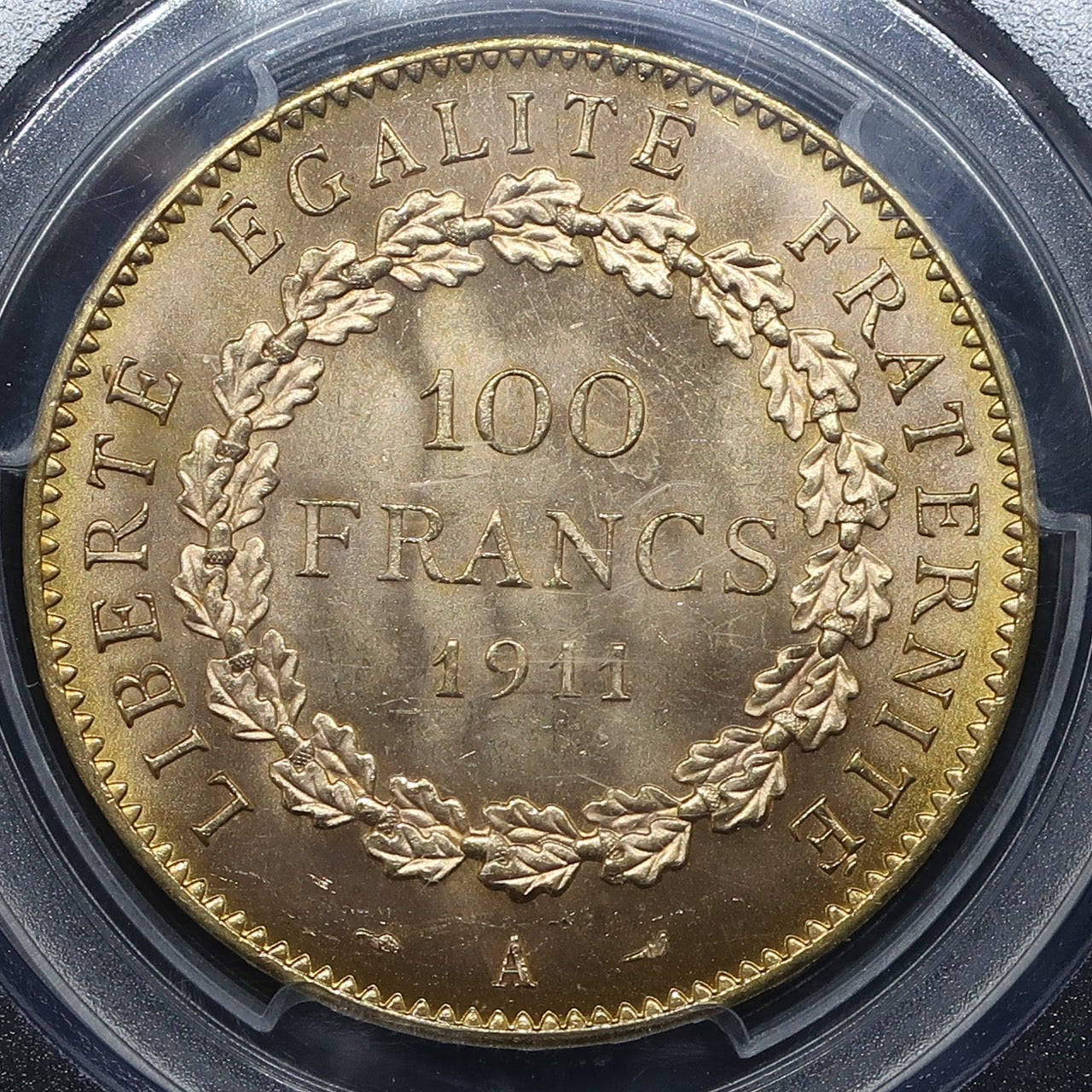 【幸運を運ぶ守護天使】1911A フランス 100フラン金貨 エンジェル金貨 MS64+ PCGS