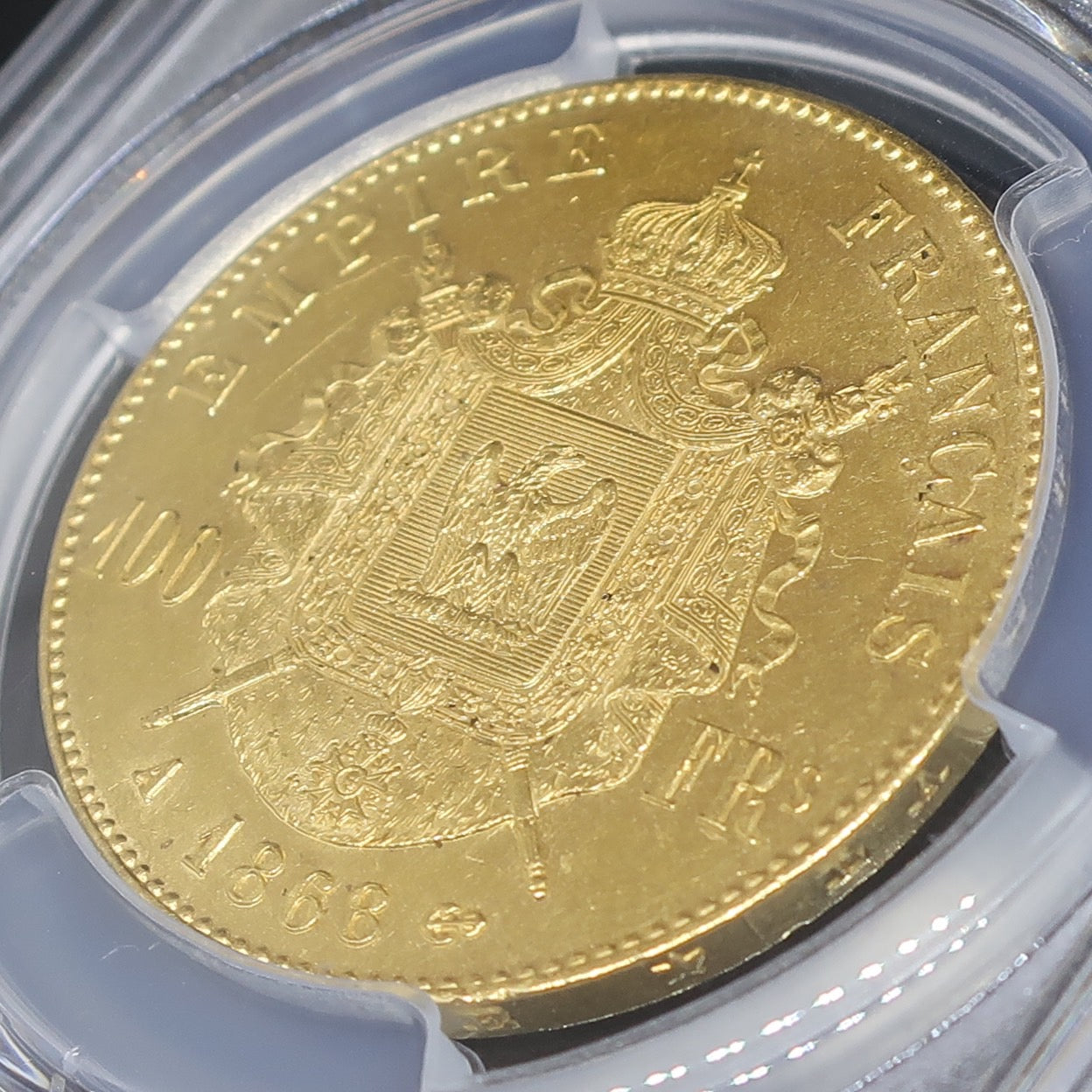 1868A フランス 100フラン金貨 ナポレオン3世 MS62 PCGS