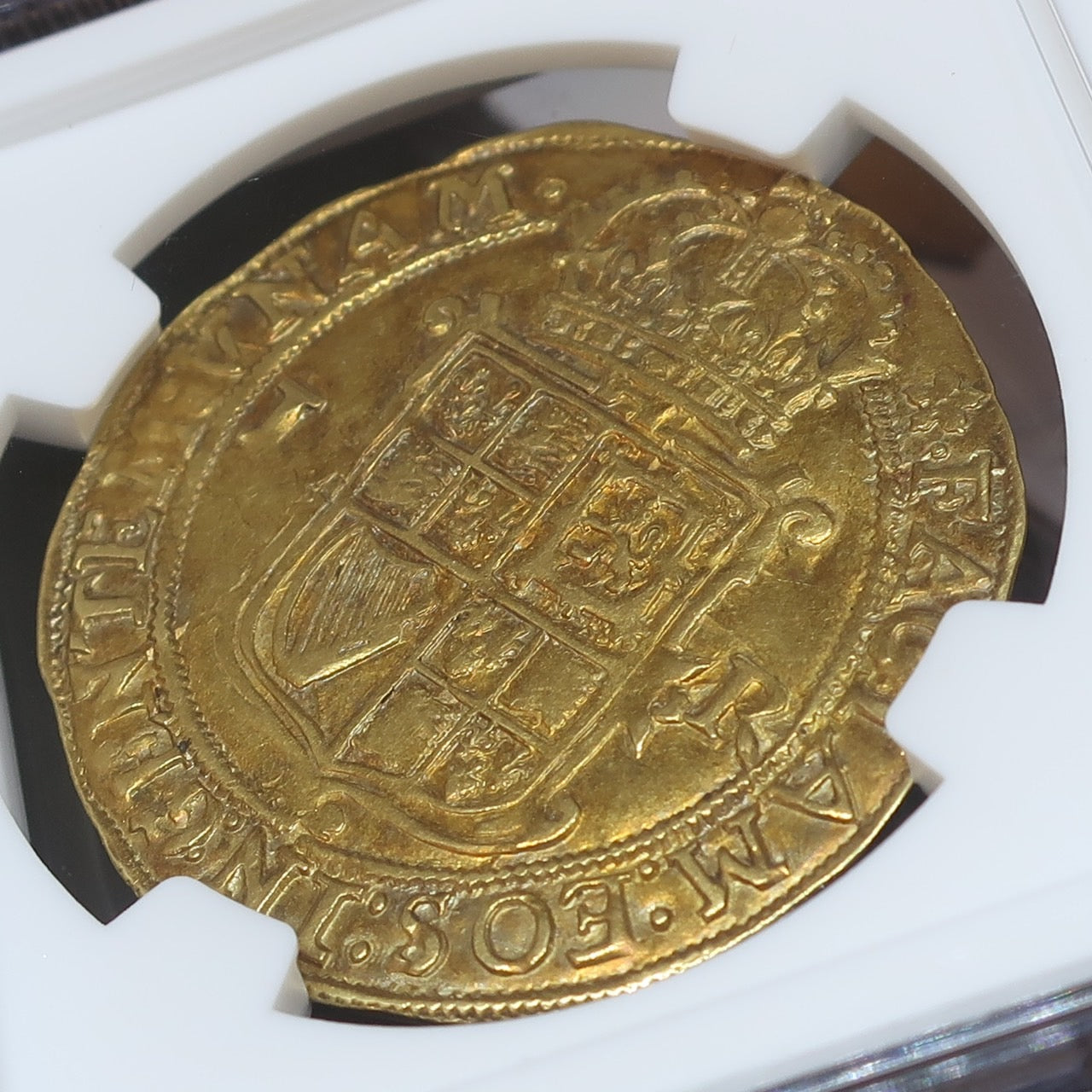 1613-15 イングランド ジェームズ1世 ユナイト金貨 AU58 NGC