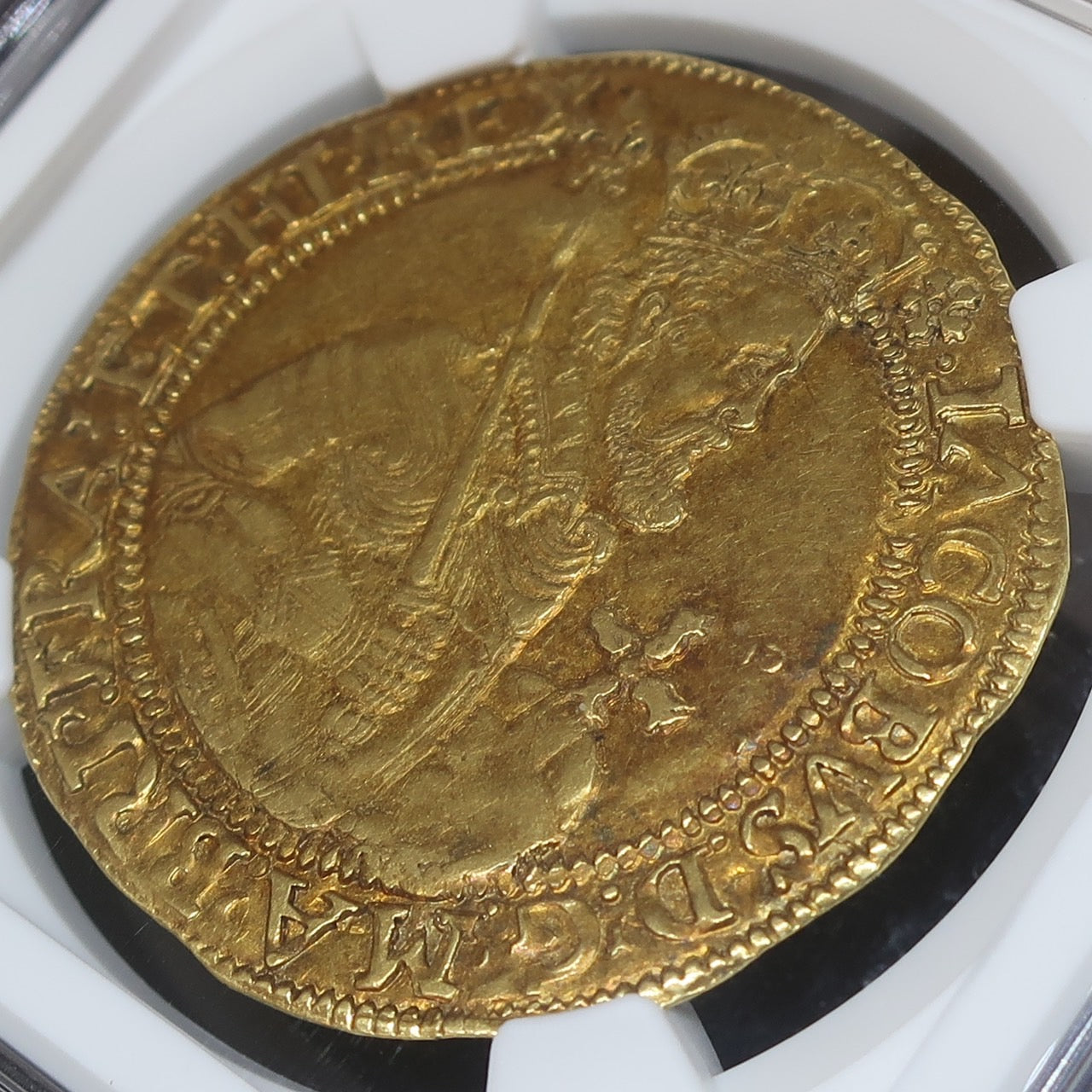 1613-15 イングランド ジェームズ1世 ユナイト金貨 AU58 NGC