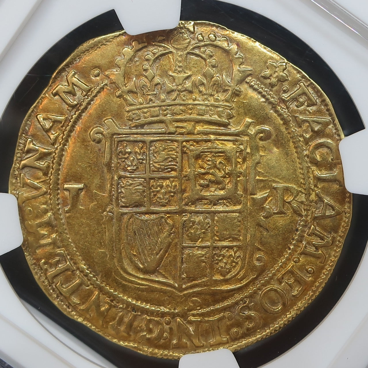 1613-15 イングランド ジェームズ1世 ユナイト金貨 AU58 NGC