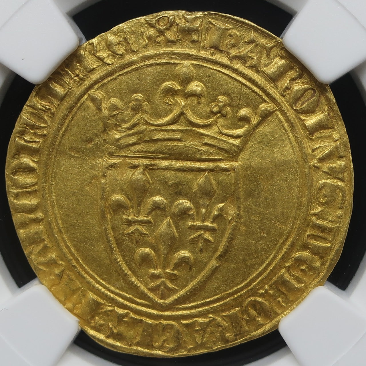 【シャルル6世】1380-1422 フランス エキュドール金貨 MS62 NGC