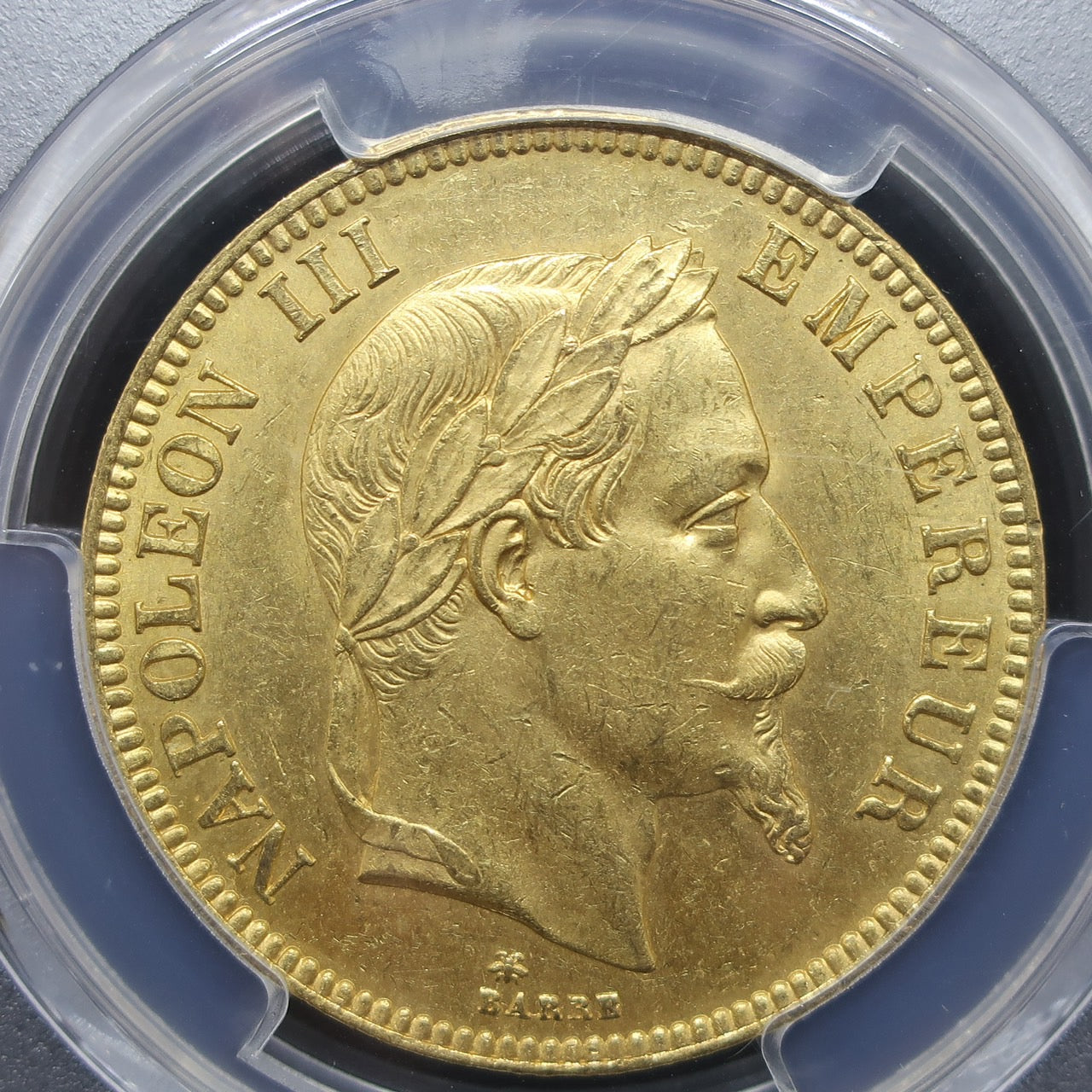 1869A フランス 100フラン金貨 ナポレオン3世 MS62 PCGS