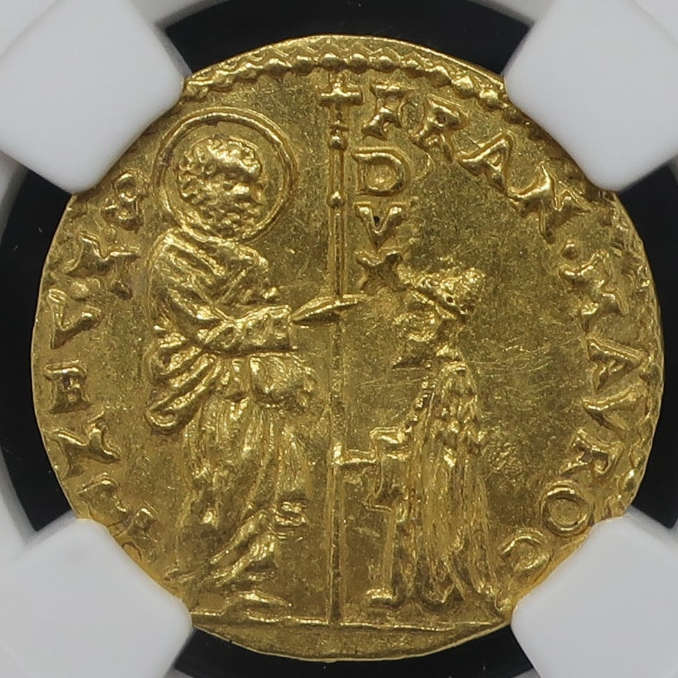 1688-94 イタリア ゼッキーノ金貨 ヴェニス フランチェスコ・モロッシーニ MS63 NGC