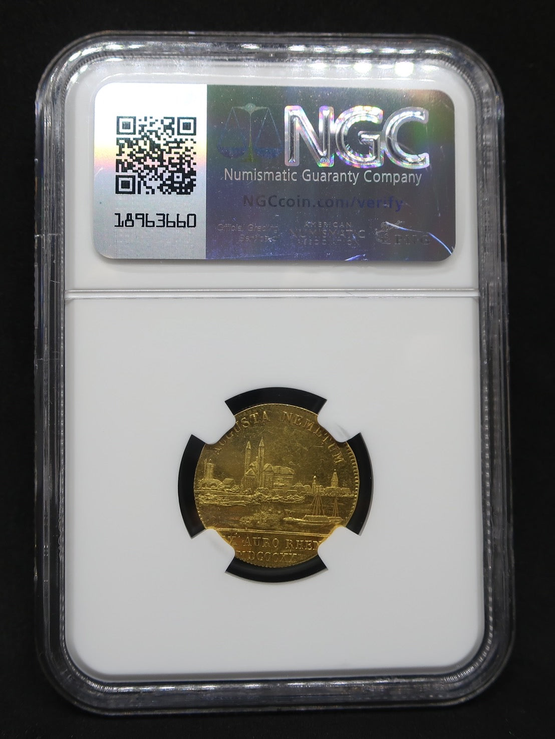 【最高鑑定1枚】1830 ドイツ バイエルン ダカット金貨 ルートヴィヒ1世 都市景観 ライン川 MS62 NGC