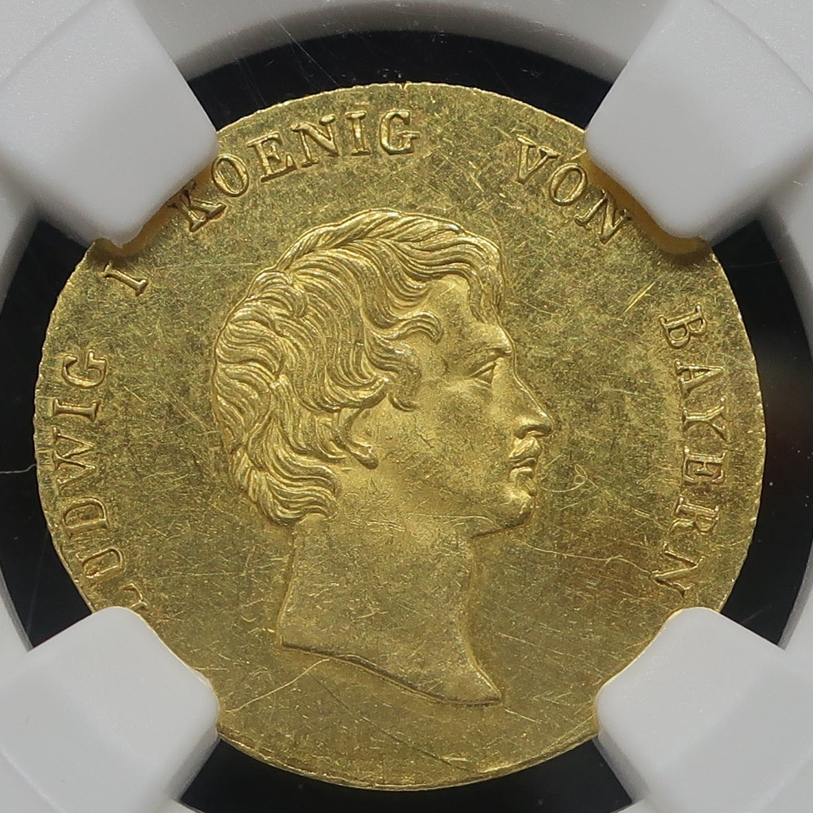 【最高鑑定1枚】1830 ドイツ バイエルン ダカット金貨 ルートヴィヒ1世 都市景観 ライン川 MS62 NGC