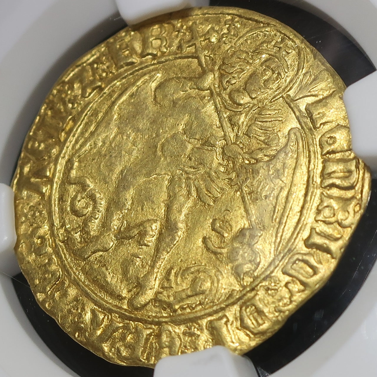 【ゴールドエンジェル】 1505-09 イギリス イングランド ヘンリー7世 エンジェル金貨 AU58 NGC