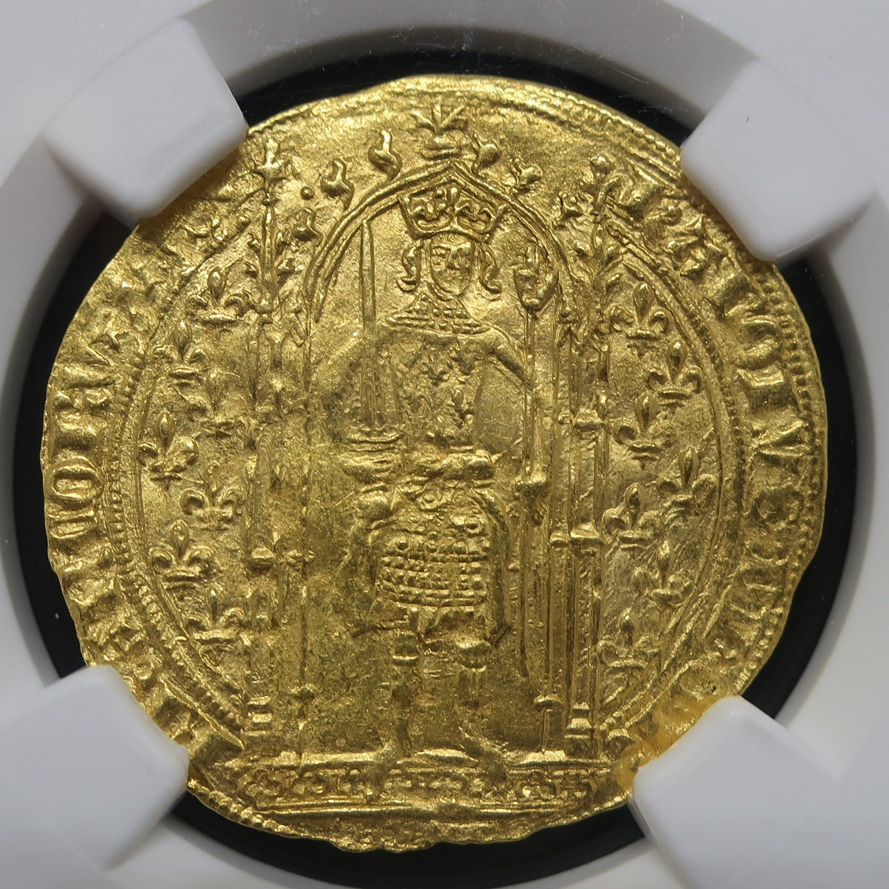 【賢明王】1364-1380 フランス フランカ・ピエ金貨 MS64 NGC シャルル5世 百年戦争