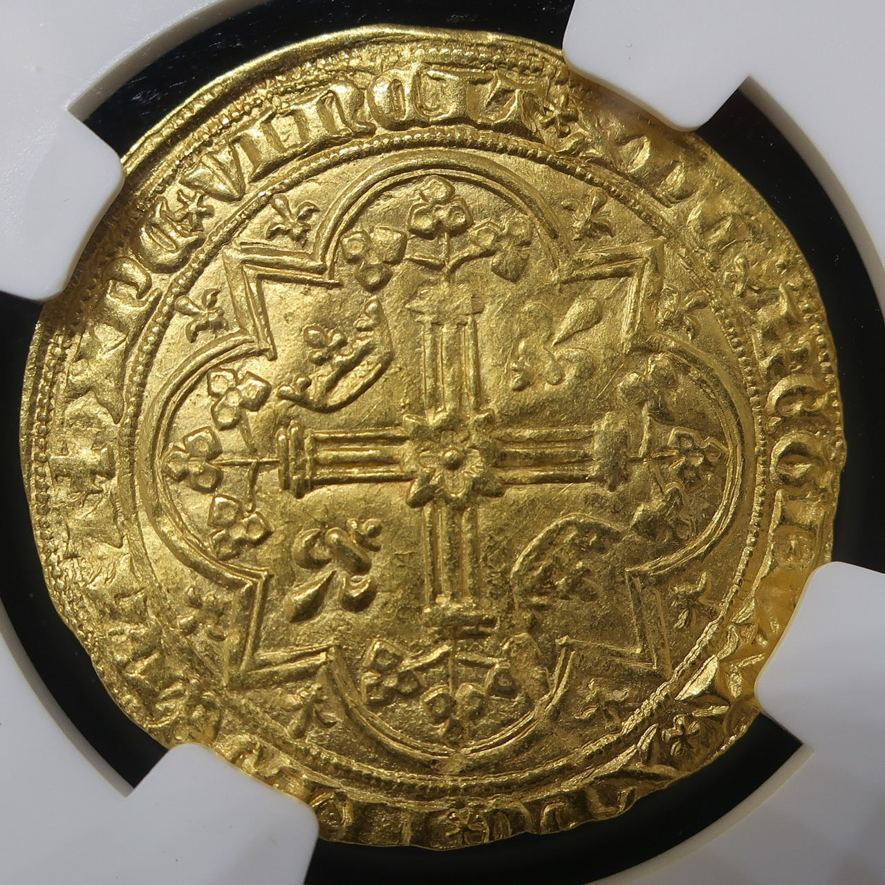 【賢明王】1364-1380 フランス フランカ・ピエ金貨 MS64 NGC シャルル5世 百年戦争