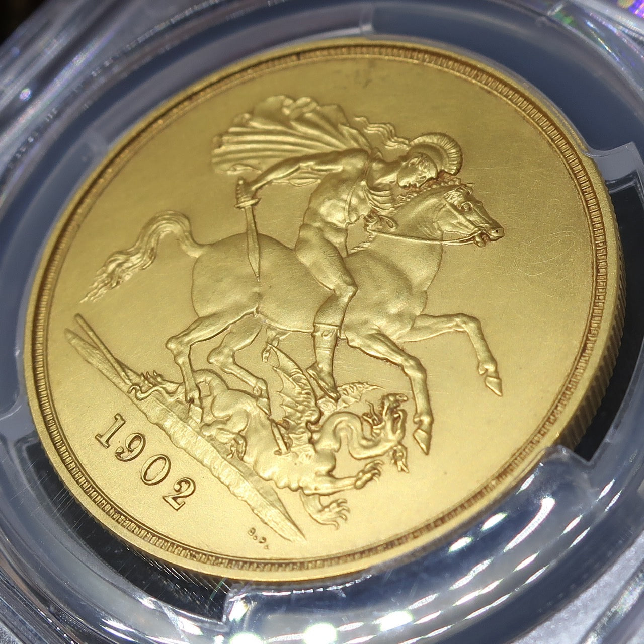 1902 イギリス 5ポンド金貨 エドワード7世 PF62 MATTE PCGS