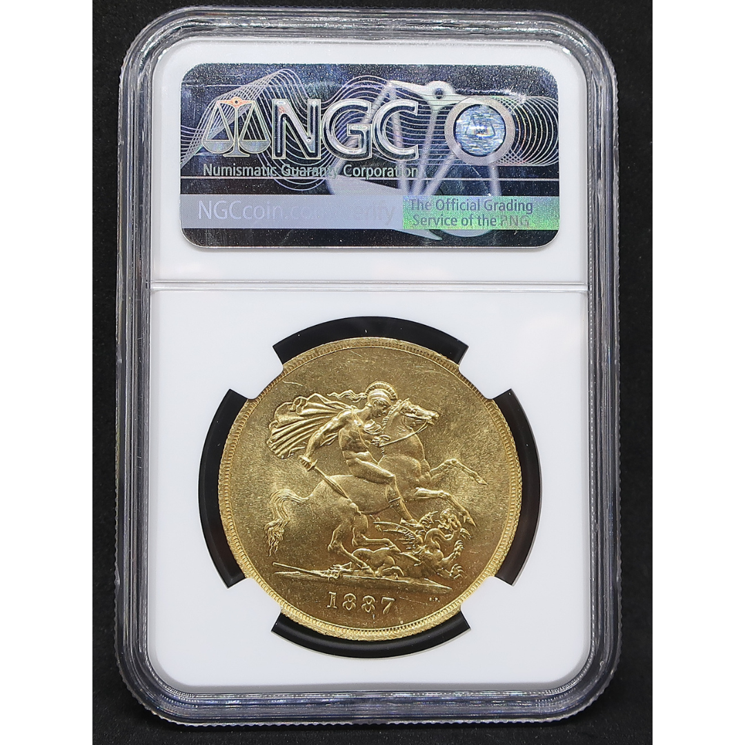 1887 イギリス 5ポンド金貨 ヴィクトリア ジュビリーヘッド MS63 NGC鑑定済み
