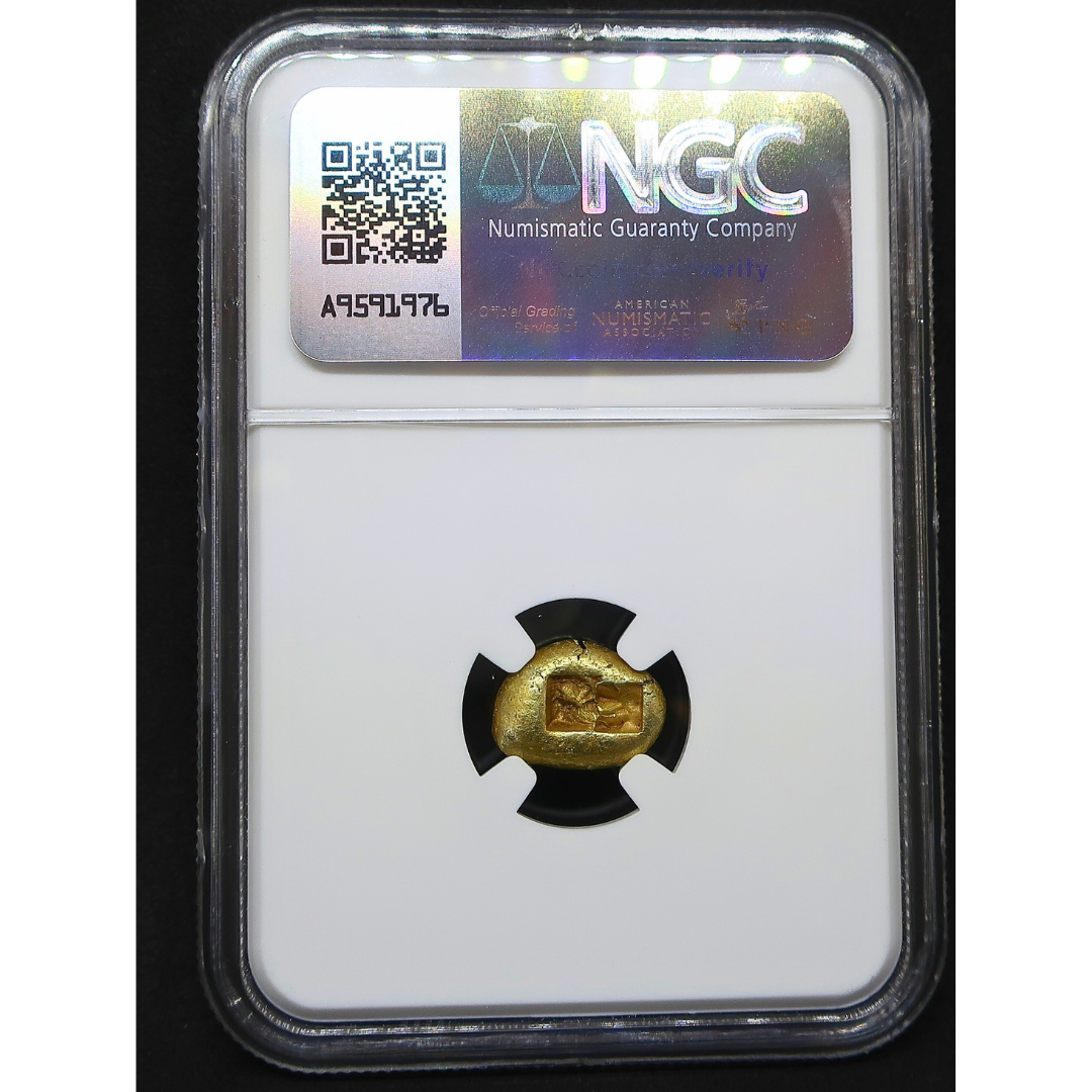 610-546BC リディア帝国 1/3スタテル金貨 エレクトラム ChXF 4/5