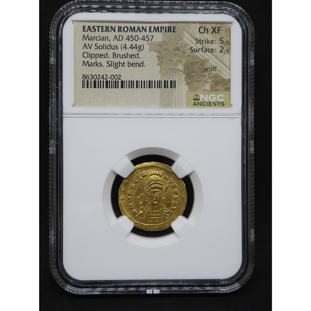 AD450-457 東ローマ帝国 ソリダス金貨 マルキアヌス ChXF5/5-2/5 NGC鑑定済み - CoinBlessing(コインブレッシング)