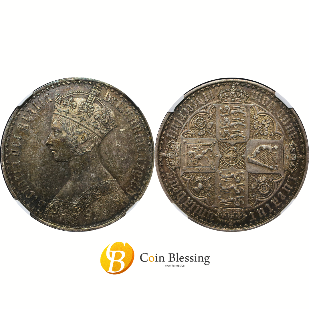 1847 イギリス ゴシッククラウン銀貨 ヴィクトリア女王 アンデシモ PF60 NGC鑑定済み