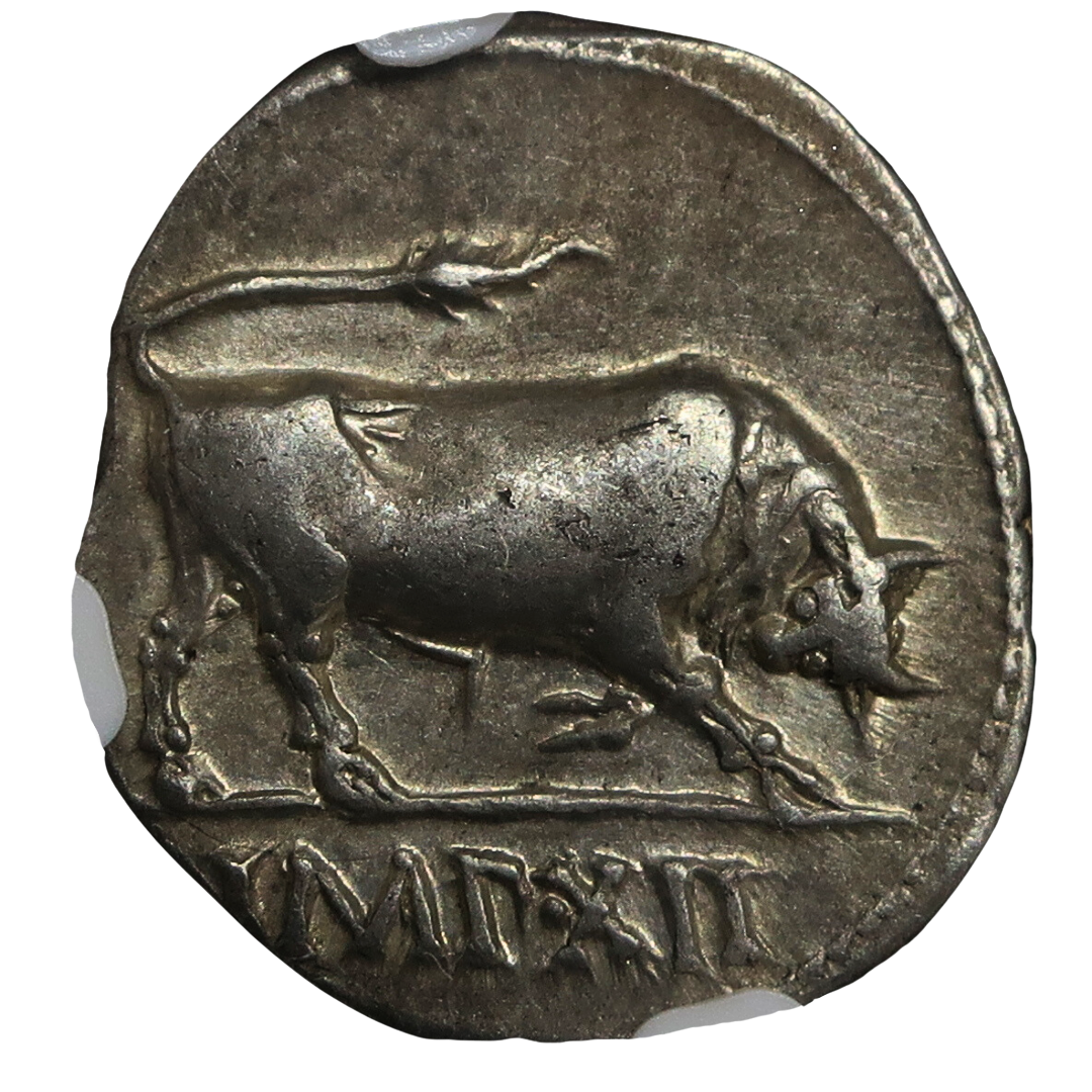 27 BC-AD 14 ローマ帝国 デナリウス銀貨 アウグストゥス XF4/5-4/5 NGC鑑定済み