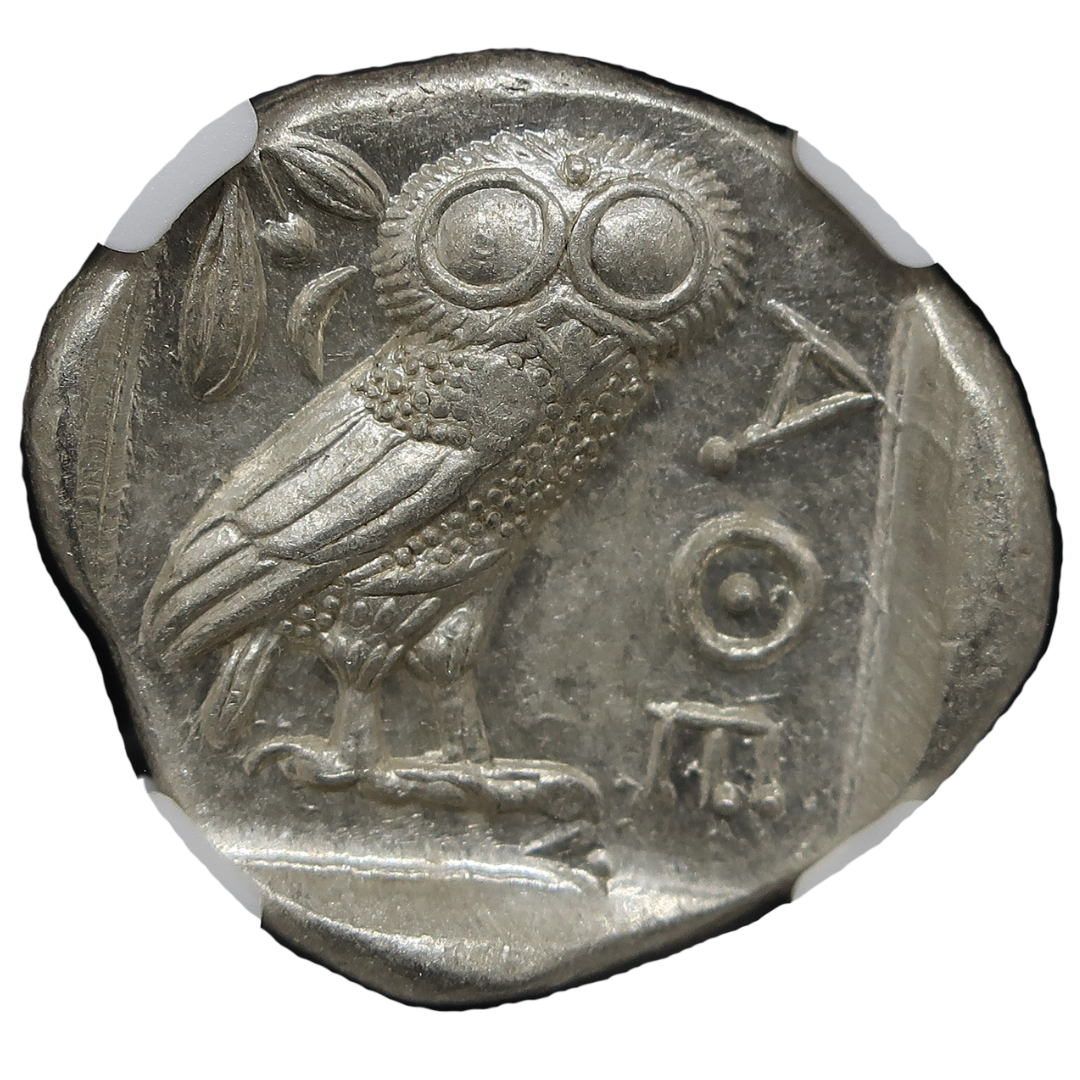 440-404 BC 古代ギリシャ アッティカ アテネ テトラドラクマ銀貨 MS4/5-4/5 NGC鑑定済み アンティークコイン 表面