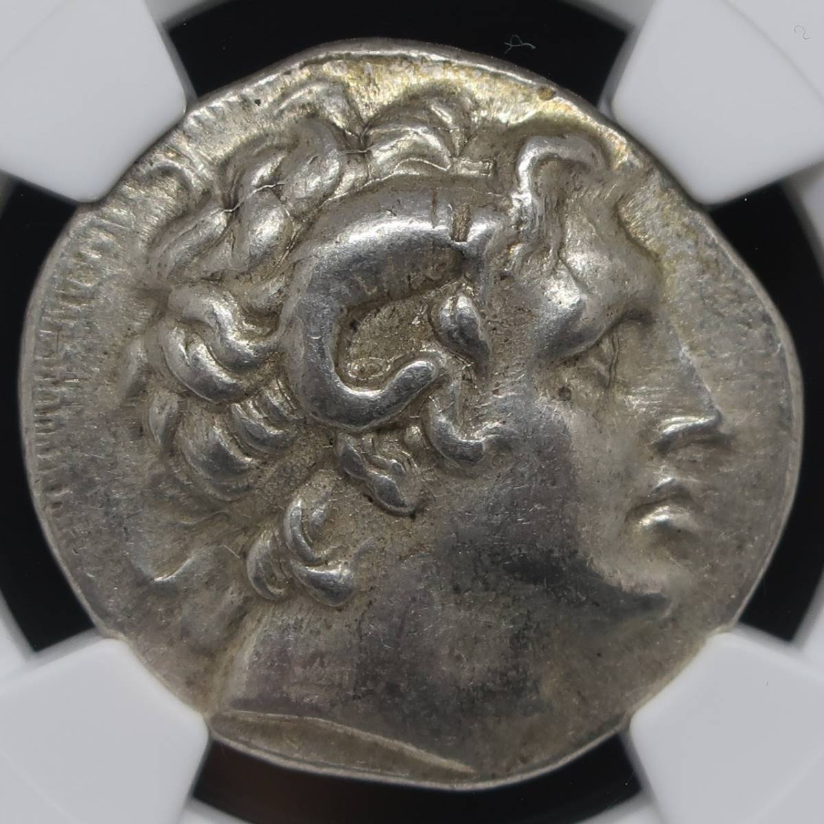 【古代トラキア王国】305-281 BC トラキア王国 テトラドラクマ銀貨 リシマコス王 ChXF 4/5-4/5 NGC