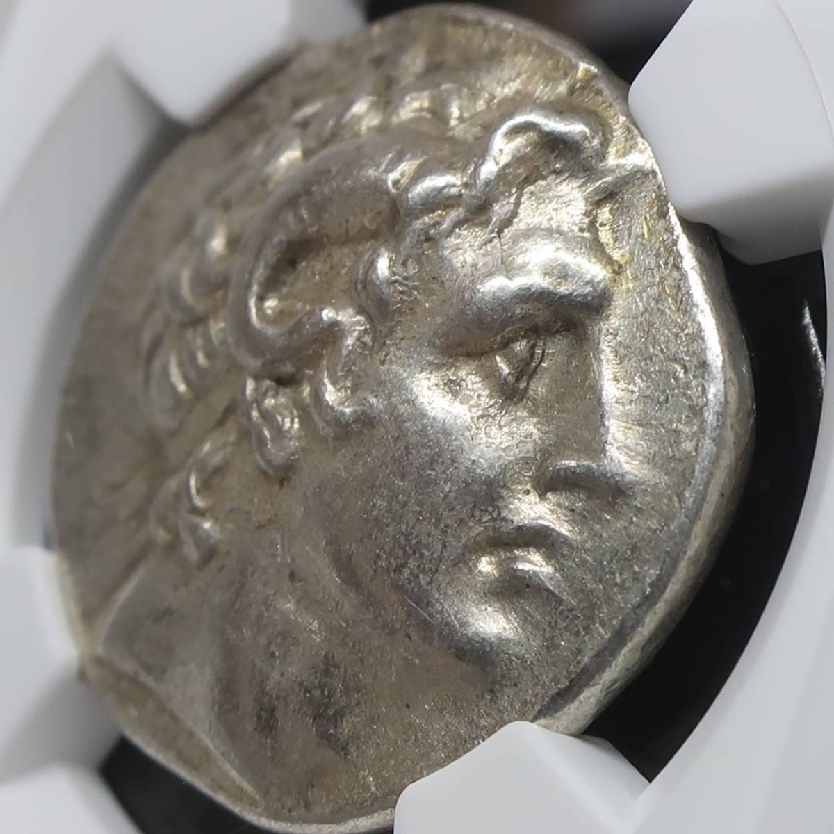 【古代トラキア王国】305-281 BC トラキア王国 テトラドラクマ銀貨 リシマコス王 ChXF 4/5-4/5 NGC