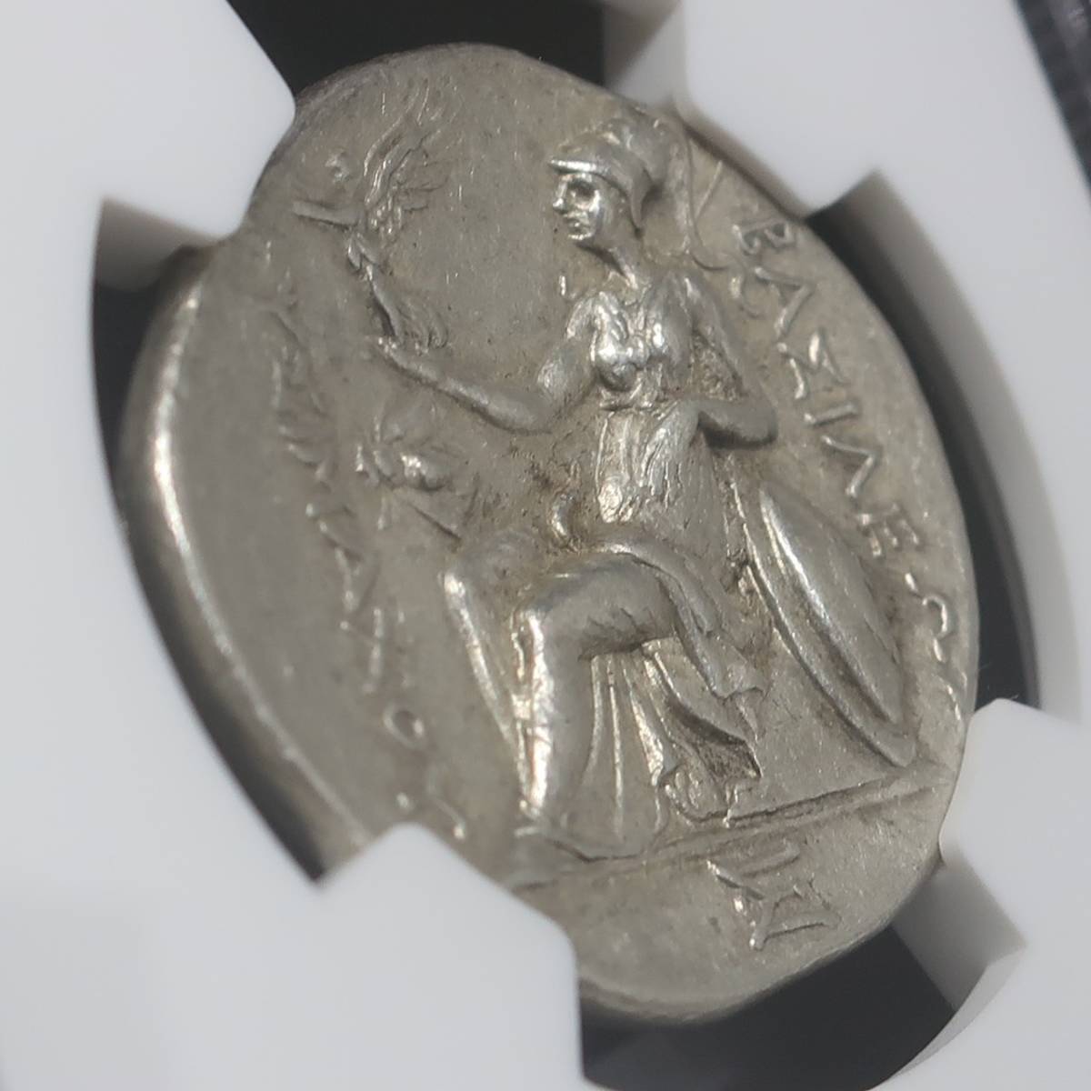 【古代トラキア王国】305-281 BC トラキア王国 テトラドラクマ銀貨 リシマコス王 ChXF 4/5-4/5 NGC