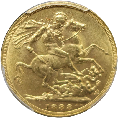 1888年 ヴィクトリア女王 ジュビリーヘッド ソブリン金貨の裏面