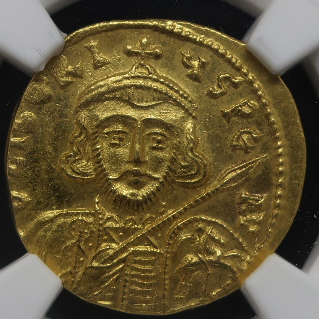 AD698-705 ビザンツ帝国 ソリダス金貨 ティベリウス3世 MS4/5-3/5 NGC鑑定済み