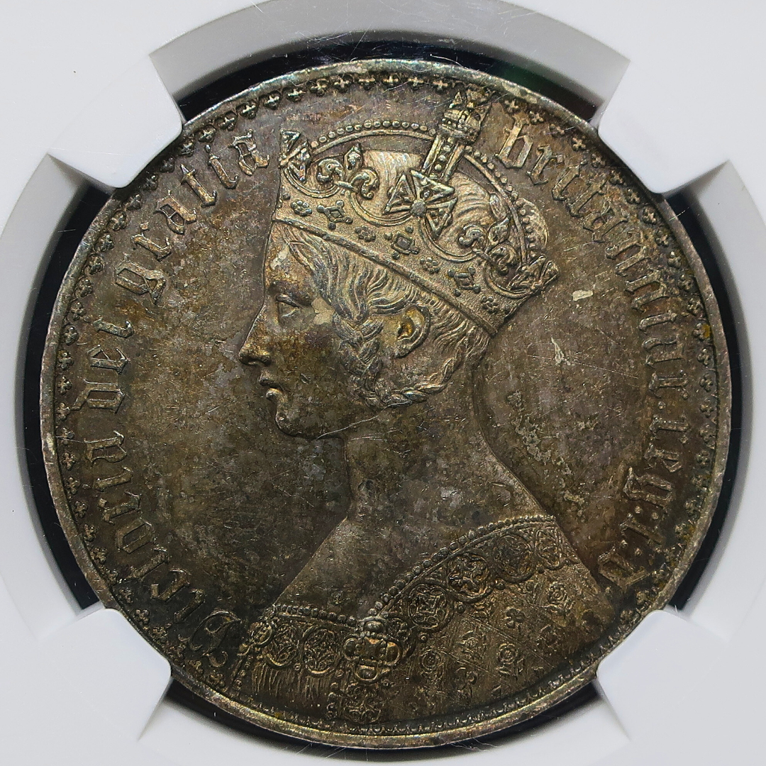 1847 イギリス ゴシッククラウン銀貨 ヴィクトリア女王 アンデシモ PF60 NGC鑑定済み