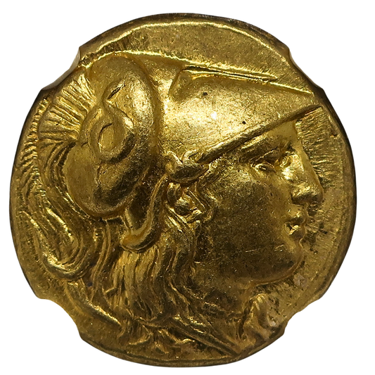 336-323BC マケドニア王国 スタテル金貨 アレキサンダー大王 ChAU 5/5-4/5 NGC鑑定済み 表面