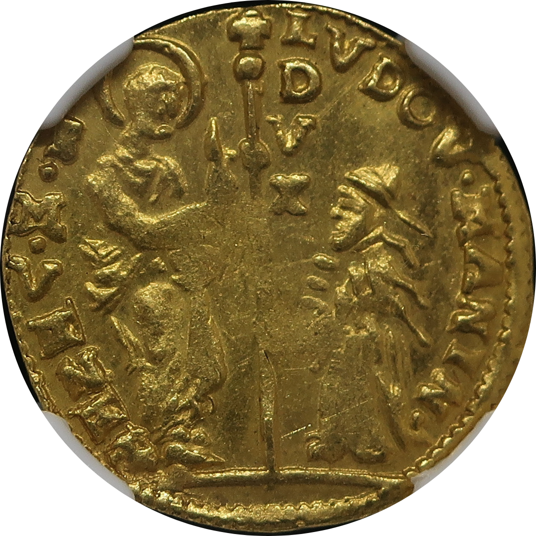 1789-97 イタリア ヴェネツィア共和国 ゼッキーノ金貨 ルドヴィコ・マニン MS63 NGC鑑定済み 表面