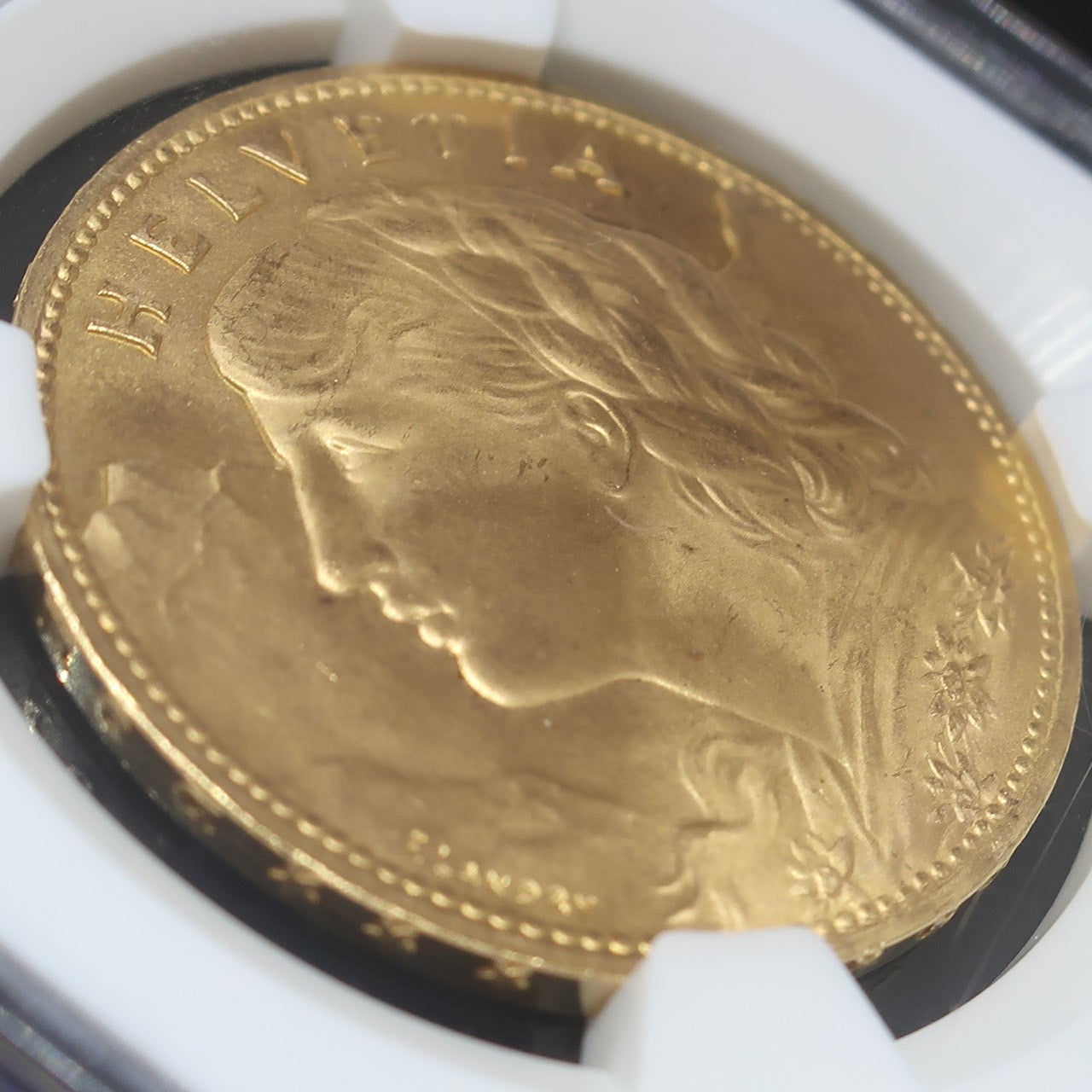 スイス 1925B 100フラン金貨 アルプスと少女ブレネリ ヘルヴェティア NGC MS65 - CoinBlessing