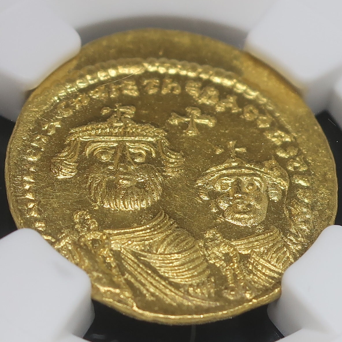 ビザンツ帝国 ビザンチン ヘラクレイオス コンスタンティン ソリダス金貨 AD613-641 MS5/5-3/5 NGC - CoinBlessing