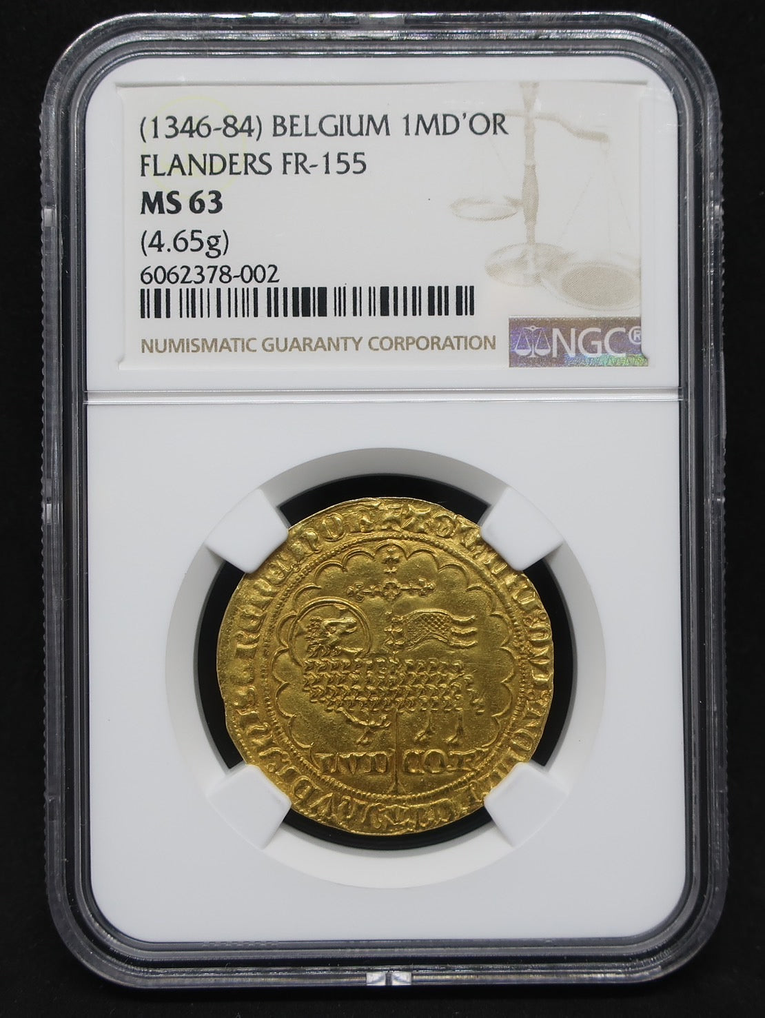 1346-1384 ベルギー ルイ・デ・マーレ ムートンドール金貨 MS63 神の子羊 - CoinBlessing