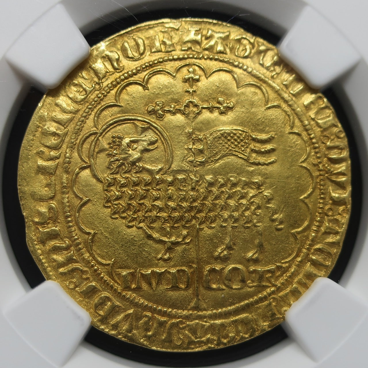 1346-1384 ベルギー ルイ・デ・マーレ ムートンドール金貨 MS63 神の子羊 - CoinBlessing