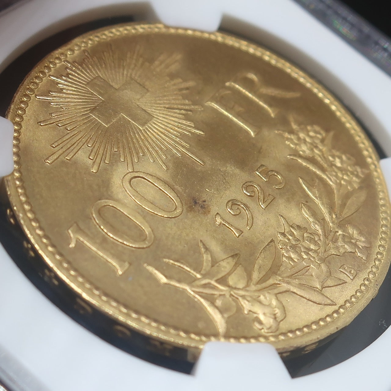 スイス 1925B 100フラン金貨 アルプスと少女ブレネリ ヘルヴェティア NGC MS65 - CoinBlessing