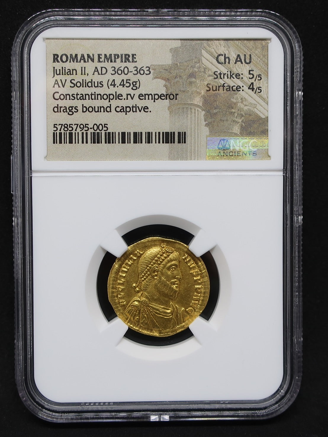 ローマ帝国 ユリアヌス AD 360-363 ソリダス金貨 ChAU 5/5-4/5 - CoinBlessing