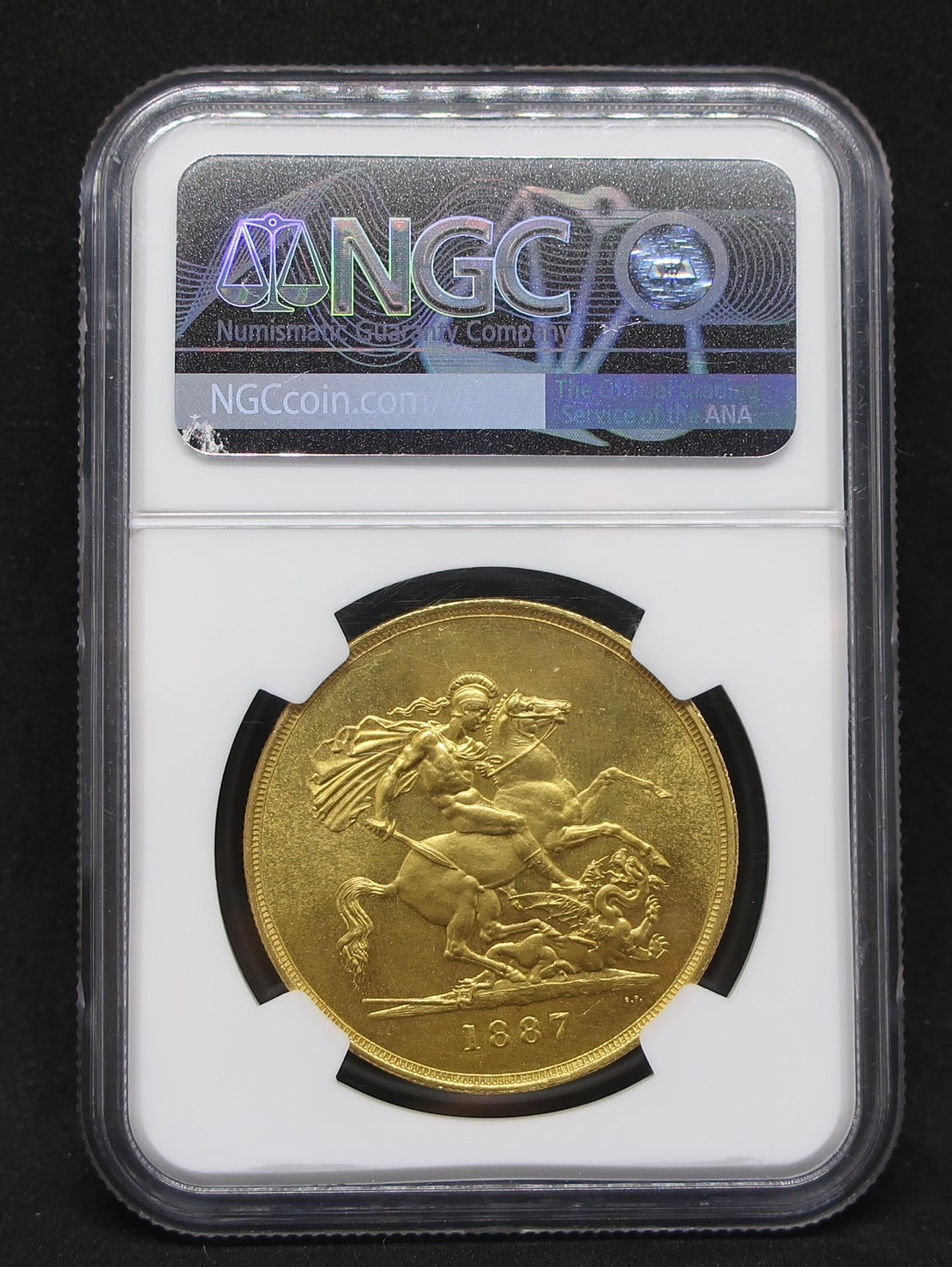 1887 イギリス 5ポンド金貨 MS63 ジュビリーヘッド ヴィクトリア NGC - CoinBlessing